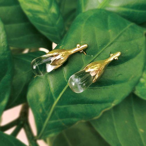 AZTIQUE 【雙11折扣】Silver Quartz earrings, Quartz earrings, stud earrings ,drop earrings