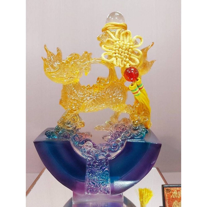 Glass Kirin Xianrui Plaque Opening Gift Promotion Gift Retirement Gift Veteran Gift Newly Married - Other - Other Materials Gold
