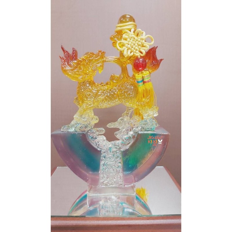 Glass Kirin Xianrui Plaque Opening Gift Promotion Gift Retirement Gift Veteran Gift Newly Married - อื่นๆ - วัสดุอื่นๆ สีทอง