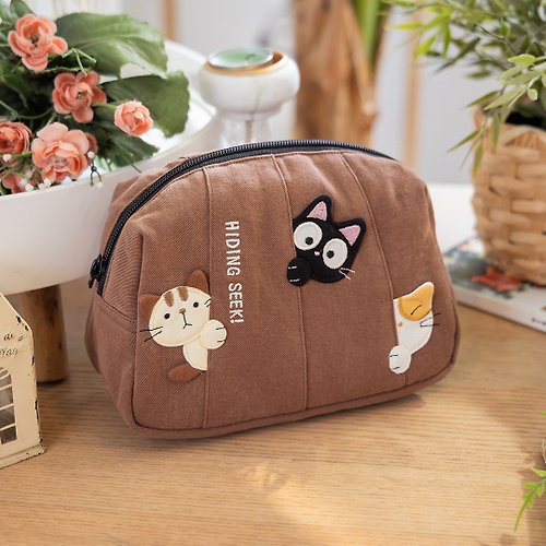 Kiro貓拼布包 貓咪家族 立體造型 小物收納/雜物包/手拿包【820430】