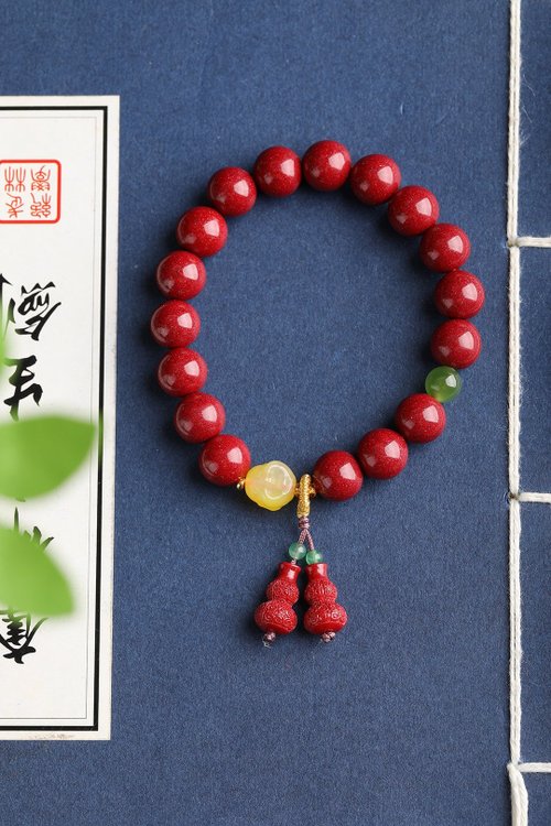水墨 天然原礦硃砂精品紫金砂手鏈 尺寸10mm左右 含量高達95%