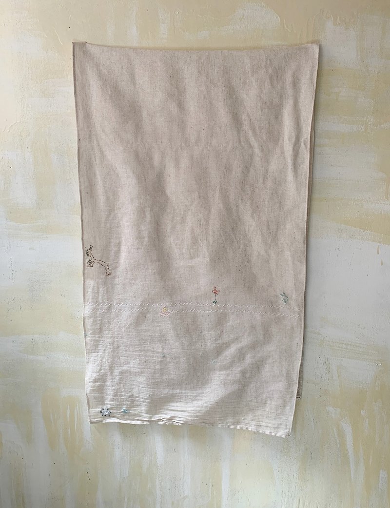 Linen and linen scarf--Bai Lu morning - ผ้าพันคอถัก - ผ้าฝ้าย/ผ้าลินิน 