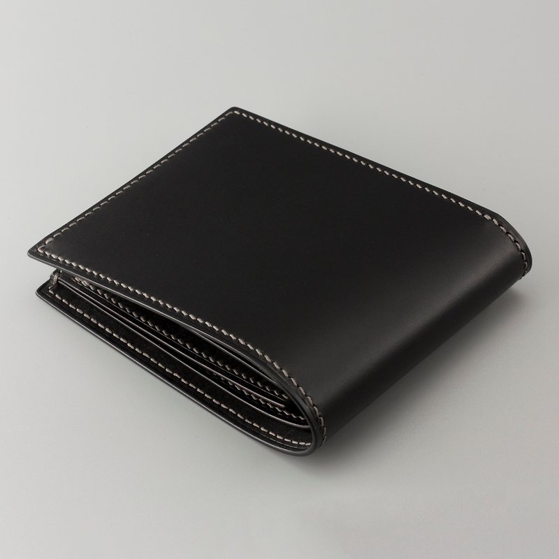 HANS-BiW | 01 – Six card short clip - Wallets - Genuine Leather Black