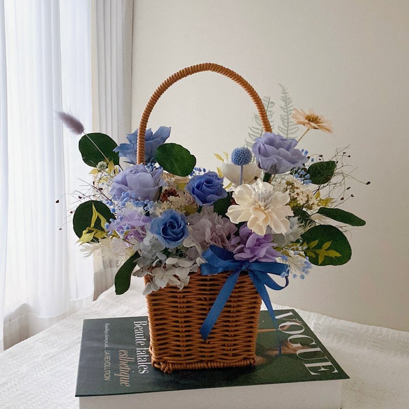 Huafang/customized gifts/everlasting flower baskets/entrance flower gifts/opening flower gifts/bamboo baskets - Dried Flowers & Bouquets - Plants & Flowers 