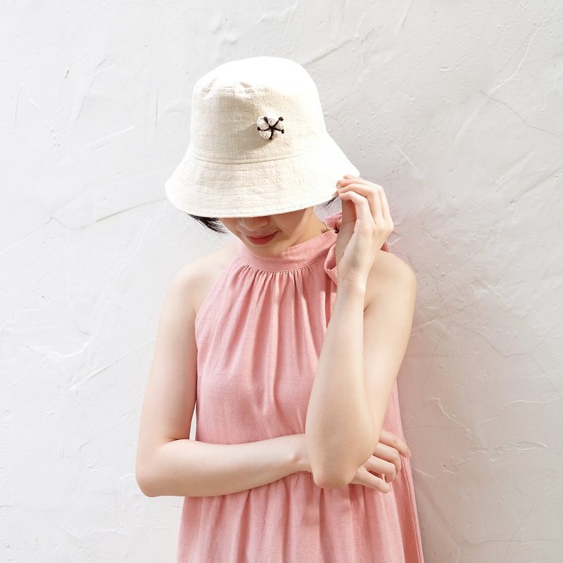 Summer Melody Bucket Hat - Beige - 帽子 - 棉．麻 