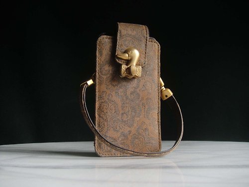 老時光OLD-TIME Vintage & Classic & Deco 【老時光 OLD-TIME】早期二手老包達克公爵手機袋