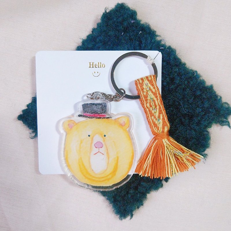 Ruirui yo JUI&LIU Big Head Polar Bear Lucky Rope Charm / Ornament / Key Ring - ที่ห้อยกุญแจ - อะคริลิค สีส้ม