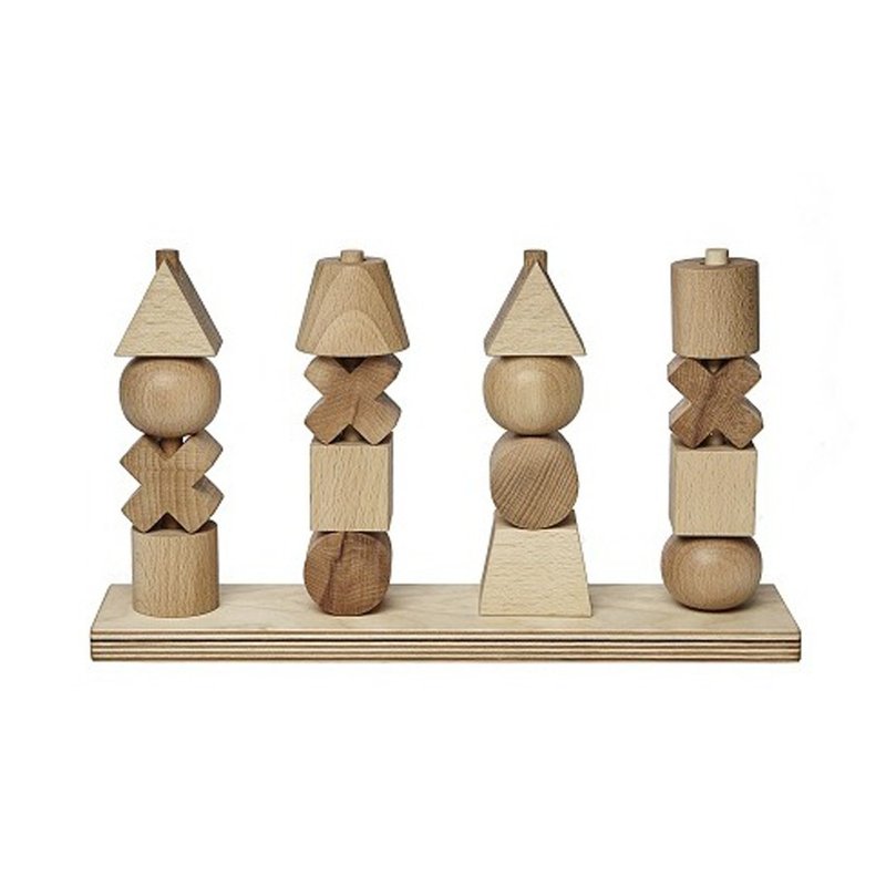 Wooden Story - Geometric Stacker - Natural - XL - Kids' Toys - Wood 