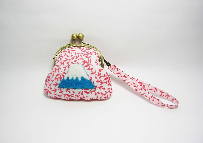 Fuji Yamaguchi gold bag (cotton linen)___ made by zuo zuo hand-made gold bag - Handbags & Totes - Cotton & Hemp Pink