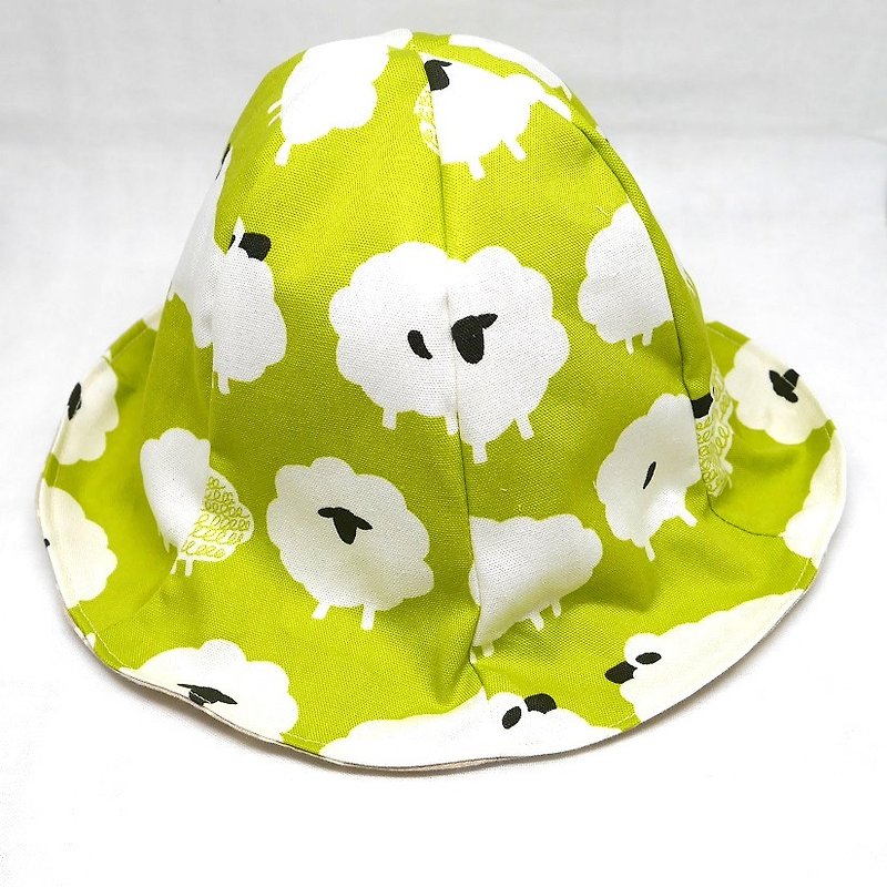☆ early summer sale ☆ Tulip hat / Lime green sheep - ผ้ากันเปื้อน - ผ้าฝ้าย/ผ้าลินิน สีเขียว