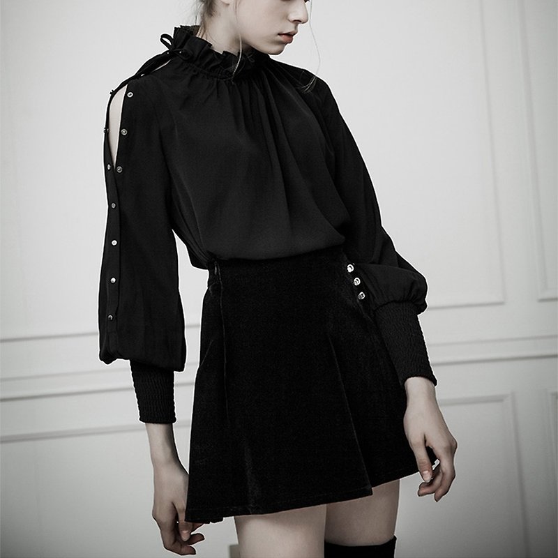 Punk Elf Pleated Skirt - Skirts - Other Materials Black