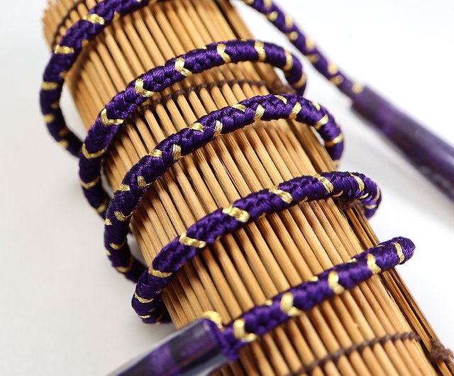 JAPANESE KUMIHIMO with Tassels -Purple /Braided Cord for Interior