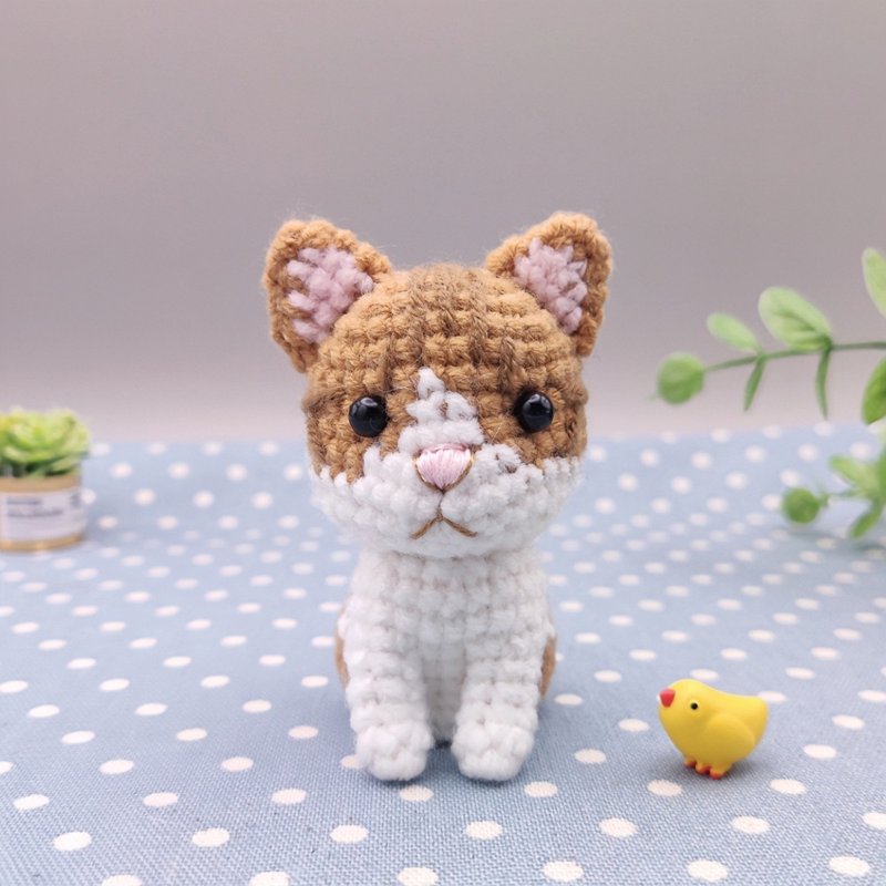 [Ready stock] Little orange and white cat handmade crochet doll - Stuffed Dolls & Figurines - Other Man-Made Fibers Orange