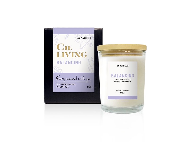 CoLiving Good Life [Balancing Energy Balance] 100% Natural Essential Oil Soy Candle - Candles & Candle Holders - Wax White