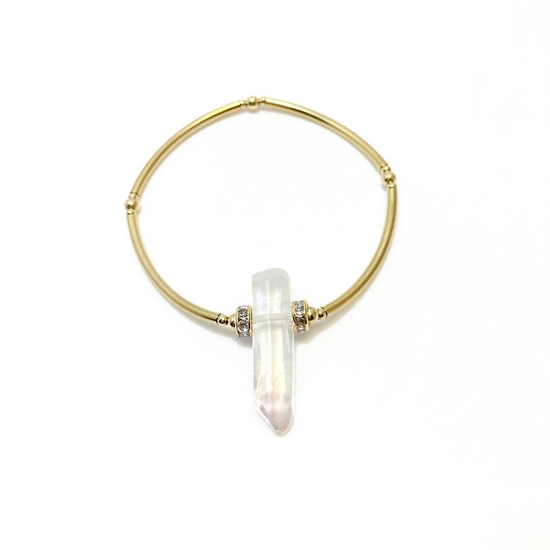 Symphony white crystal bracelet - สร้อยข้อมือ - โลหะ สีทอง