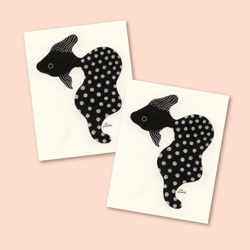 Stickers【goldfish】2 pieces set - Stickers - Paper Black