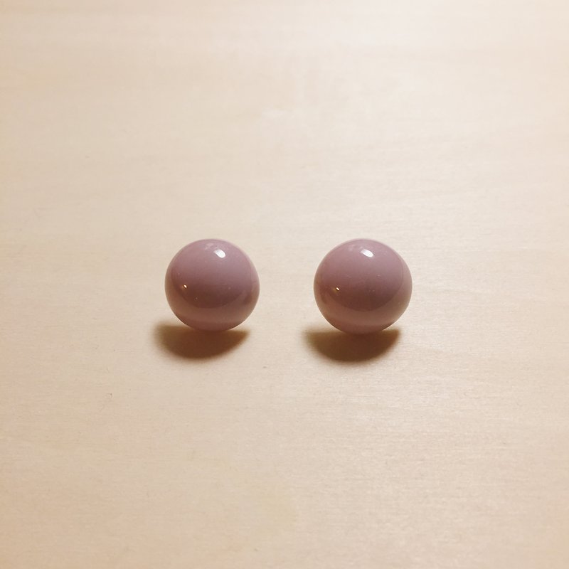 Vintage lotus root purple 16mm ball earrings - Earrings & Clip-ons - Resin Purple