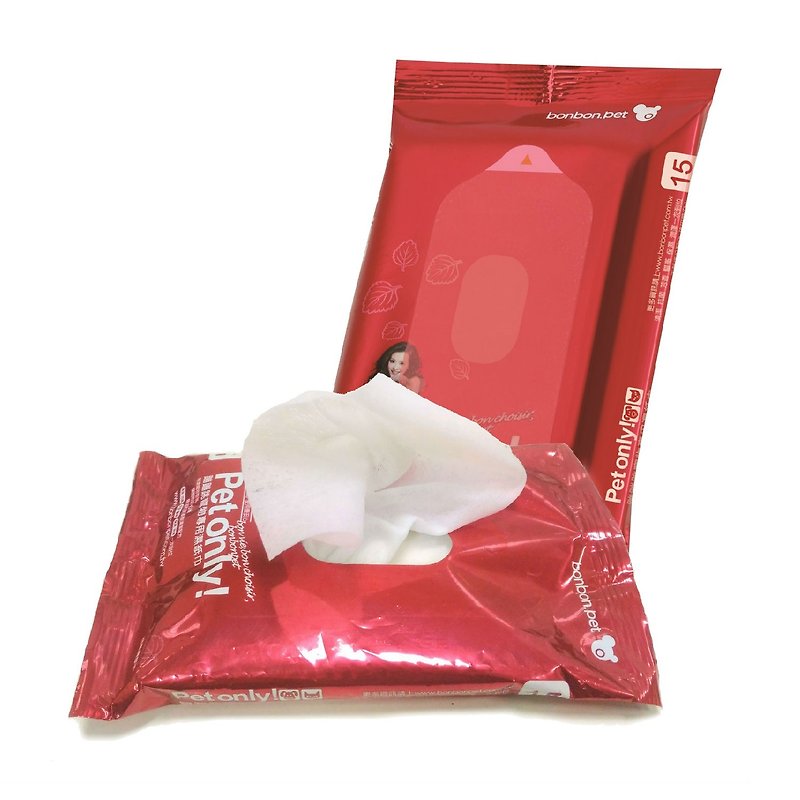BONBONPET pet wet wipes / portable bag / grass incense (to the lacrimal gland) - Cleaning & Grooming - Other Materials Red