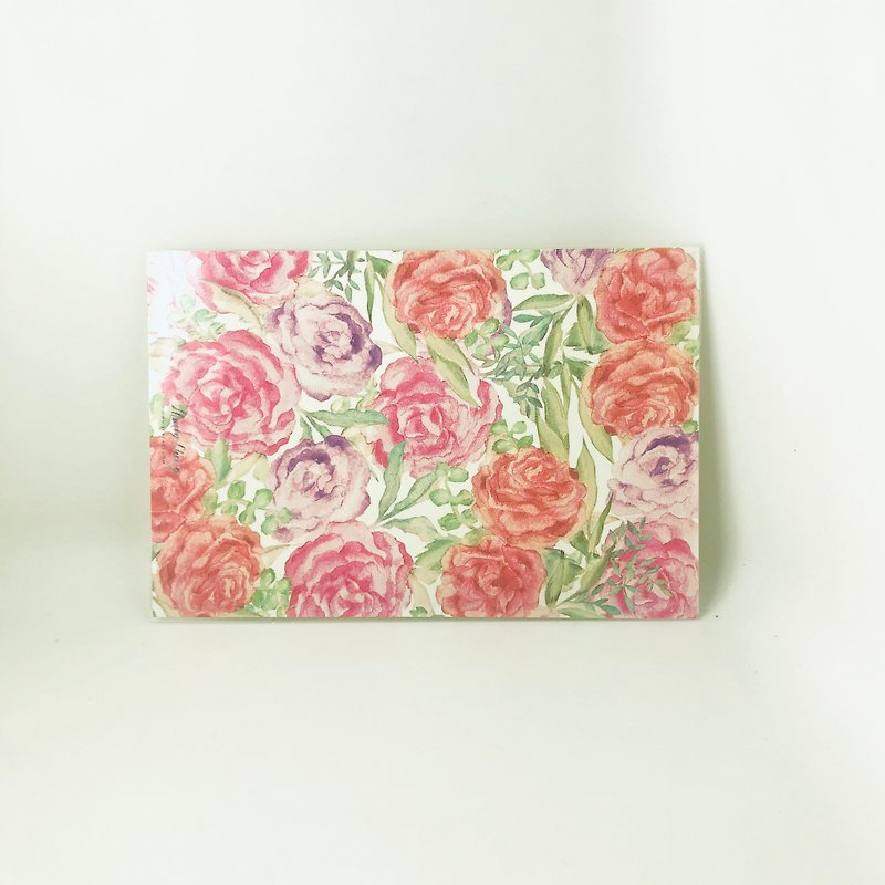 Hand painted watercolor flowers postcard - Cards & Postcards - Paper Pink