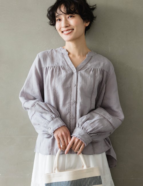 リネンはしごレースブラウス URBAN RESEARCH DOORS tシャツ リネンハシゴレースブラウス