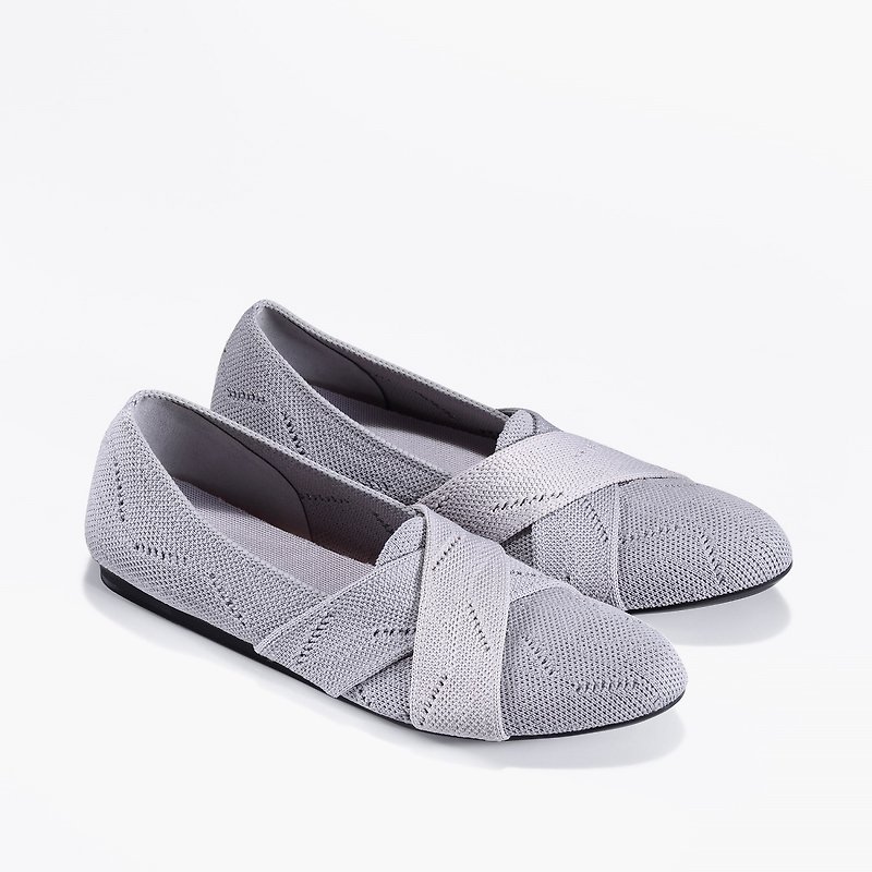 CROSS STRAP LOAFER/Light Gray - Women's Oxford Shoes - Polyester Gray