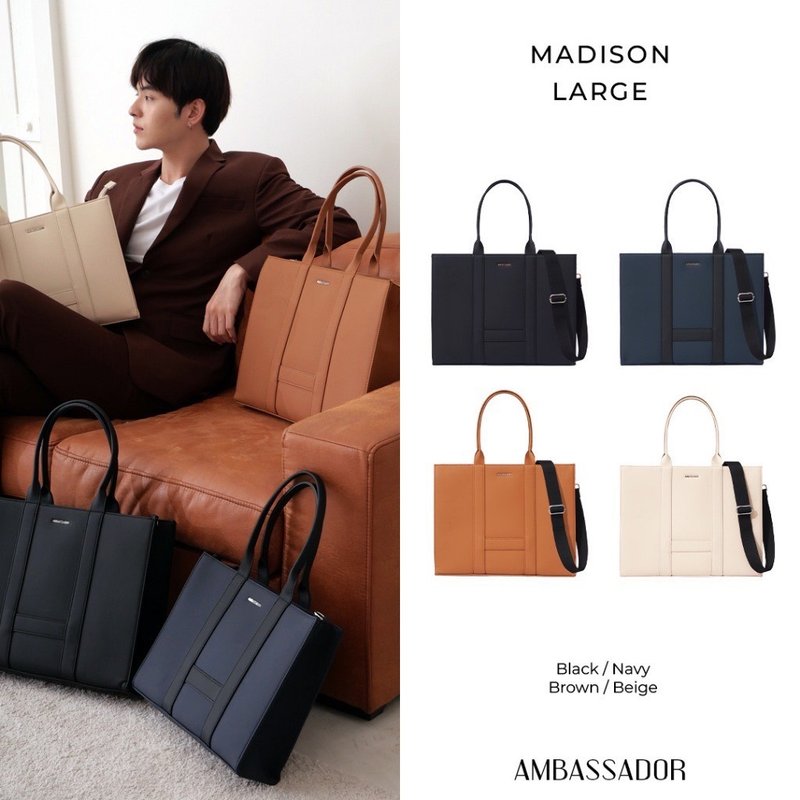 ABDSTORE | Madison Large Tote bag PU tote bag by Ambassador 8137 - 手提包/手提袋 - 人造皮革 白色