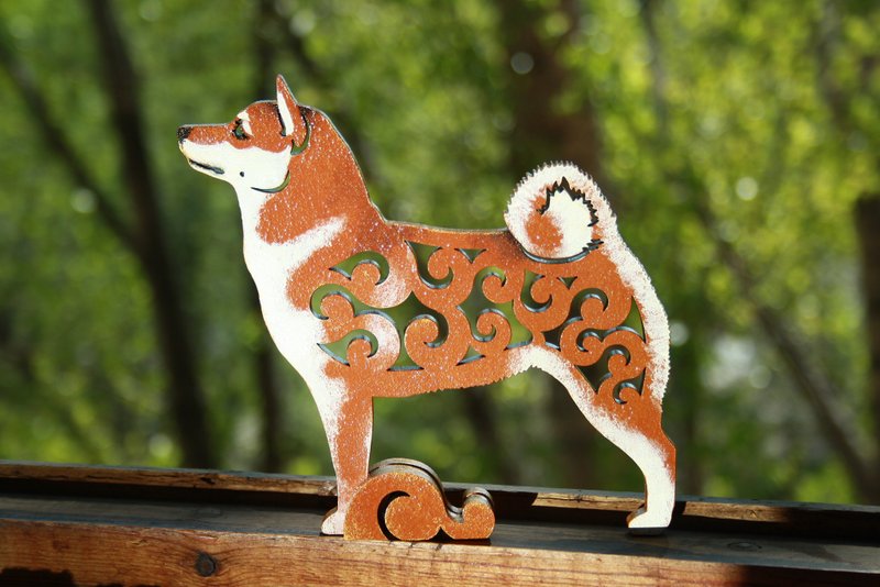 Statuette shiba-inu figurine made of wood - 擺飾/家飾品 - 木頭 