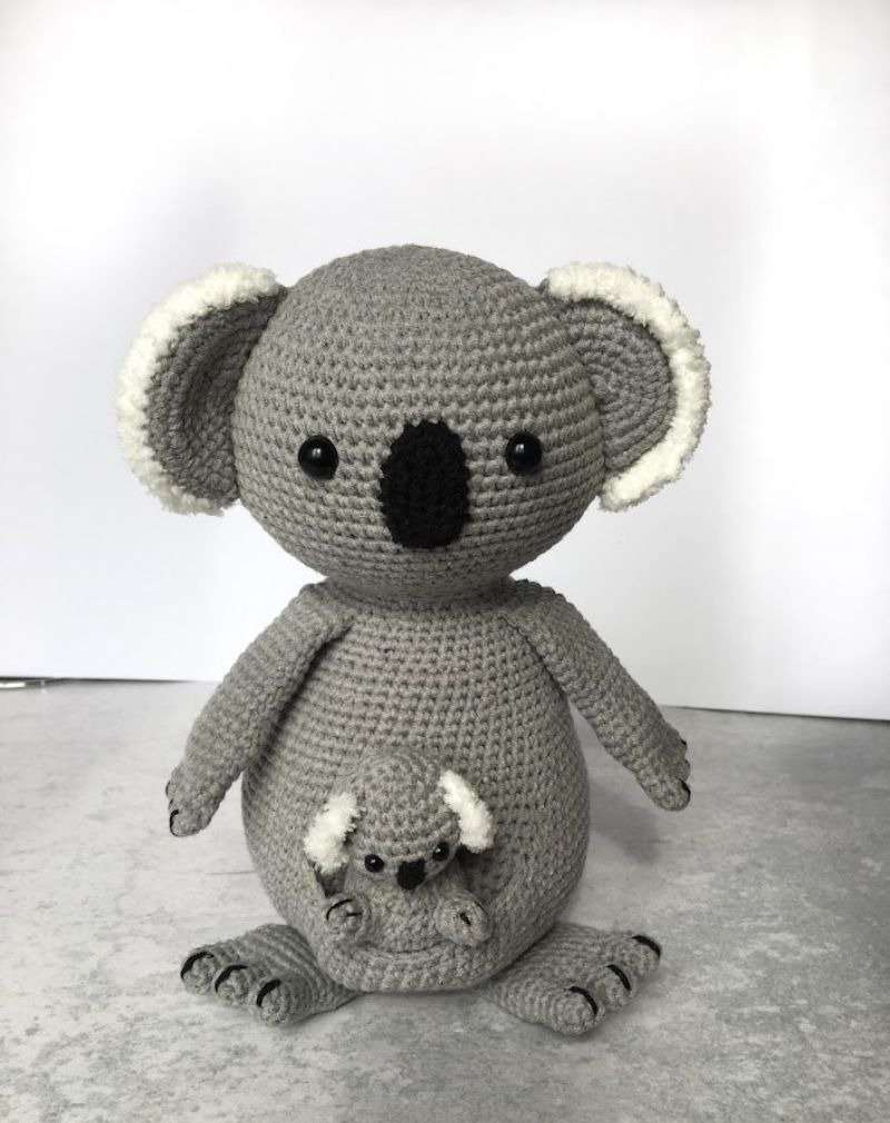 Crochet Koala bear toy, Australia day gift, koala mother and baby, koala toy - 寶寶/兒童玩具/玩偶 - 其他材質 