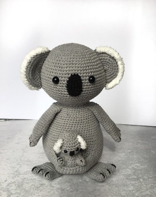 KnitInBy Crochet Koala bear toy, Australia day gift, koala mother and baby, koala toy