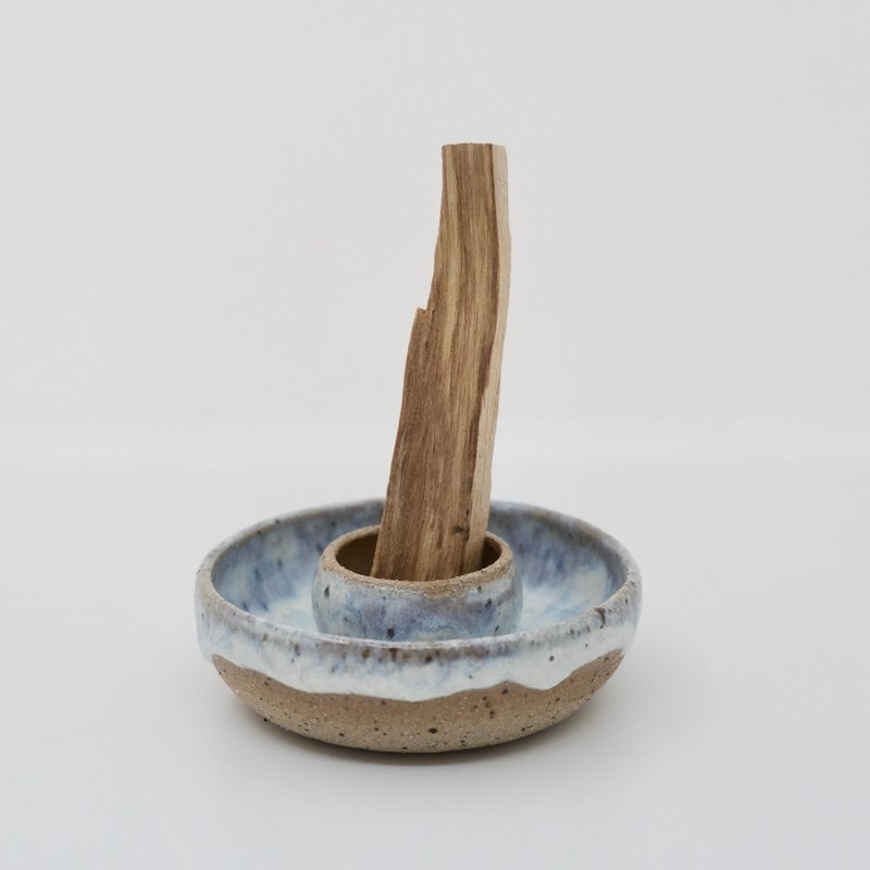聖木線香碟 - 香氛/精油/擴香 - 陶 藍色