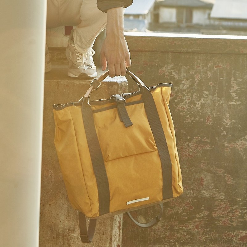 RAWROW-Railway Series-13吋 Dual-use Backpack (Handheld/Back)-Mustard Yellow-RBP600MU - Backpacks - Nylon Orange