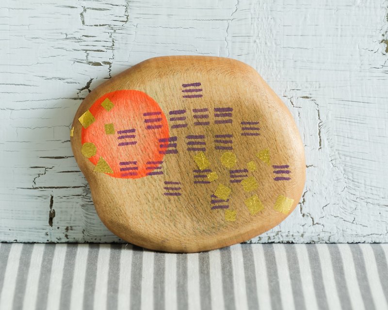 Abstract Hand Painted Wood Pocket Mirror (neon pink) - Makeup Brushes - Wood Pink