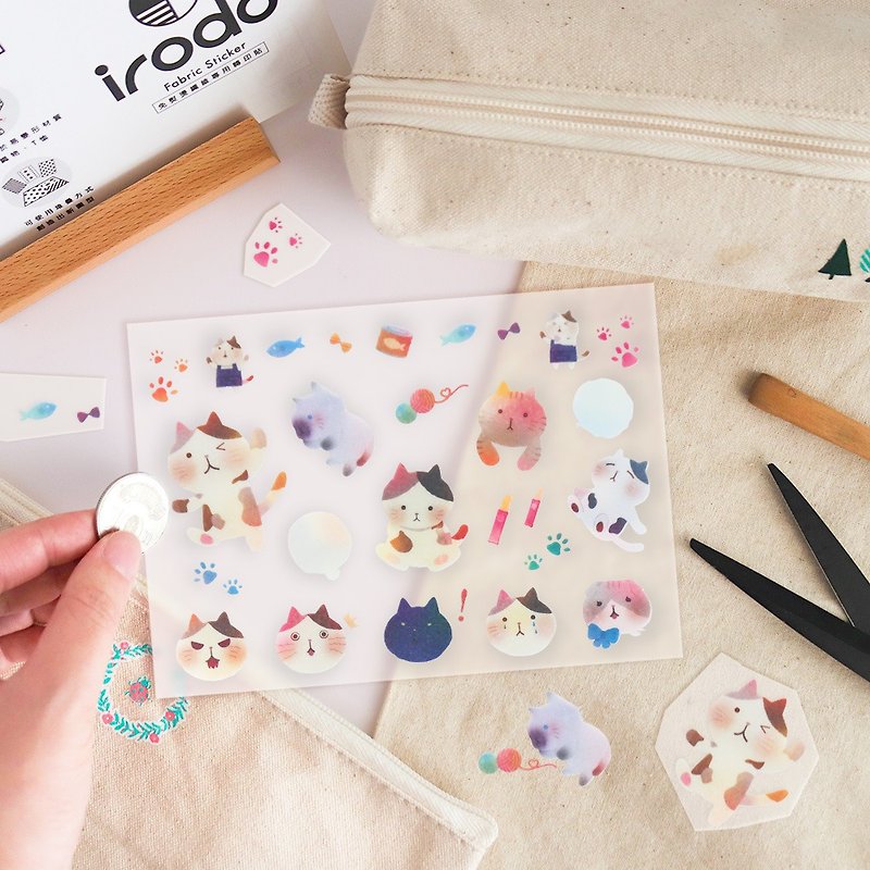 | Handmade DIY | Transfer stickers for irodo non-ironing cloth—living with cats - Knitting, Embroidery, Felted Wool & Sewing - Plastic Multicolor