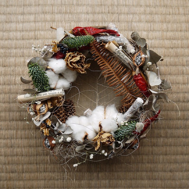 Nobel Rosin Christmas wreath Christmas wreath.Natural Department hand-made Christmas hideaway Gifts - Plants - Polyester Brown