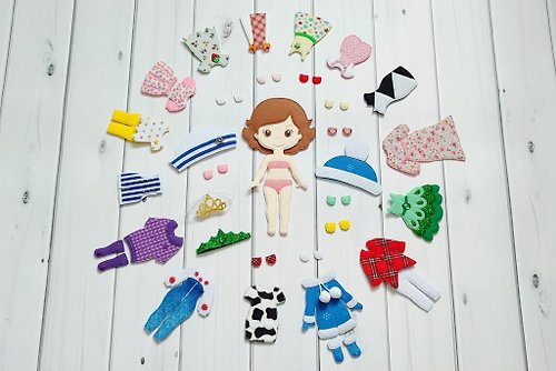 Happy Toy House Felt Doll Play Set with Clothes - Fun and Creative Game for Kids, Quiet book