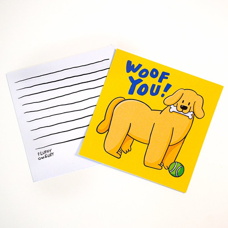 WOOF YOU MINI CARD - 卡片/明信片 - 紙 多色