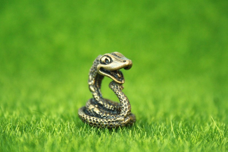 Python, boa  -  mini statuette snake of bronze,  metal figurine - 擺飾/家飾品 - 銅/黃銅 