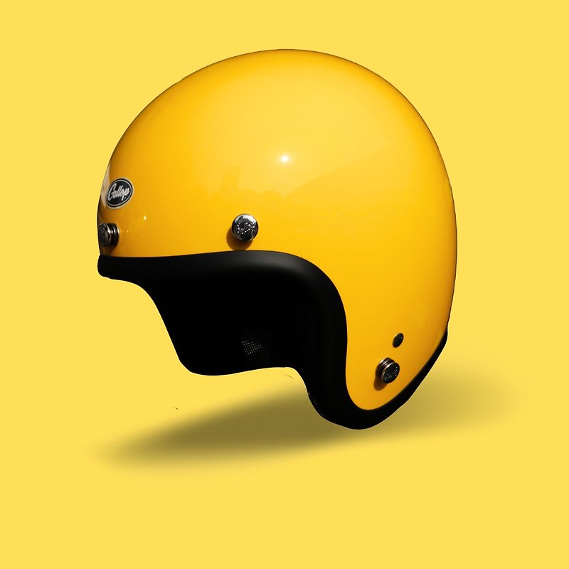 Taiwan-made half-cover helmet golden yellow retro plain color - a total of 30 color egg-shaped perfect proportions - Helmets - Other Materials 