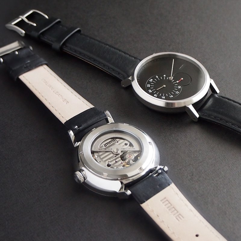 国産自動巻き機械式時計 6002S1 | シンプルでスタイリッシュ | ミラノ編組ステンレススチールストラップ付き - 腕時計 ユニセックス - 金属 ブラック