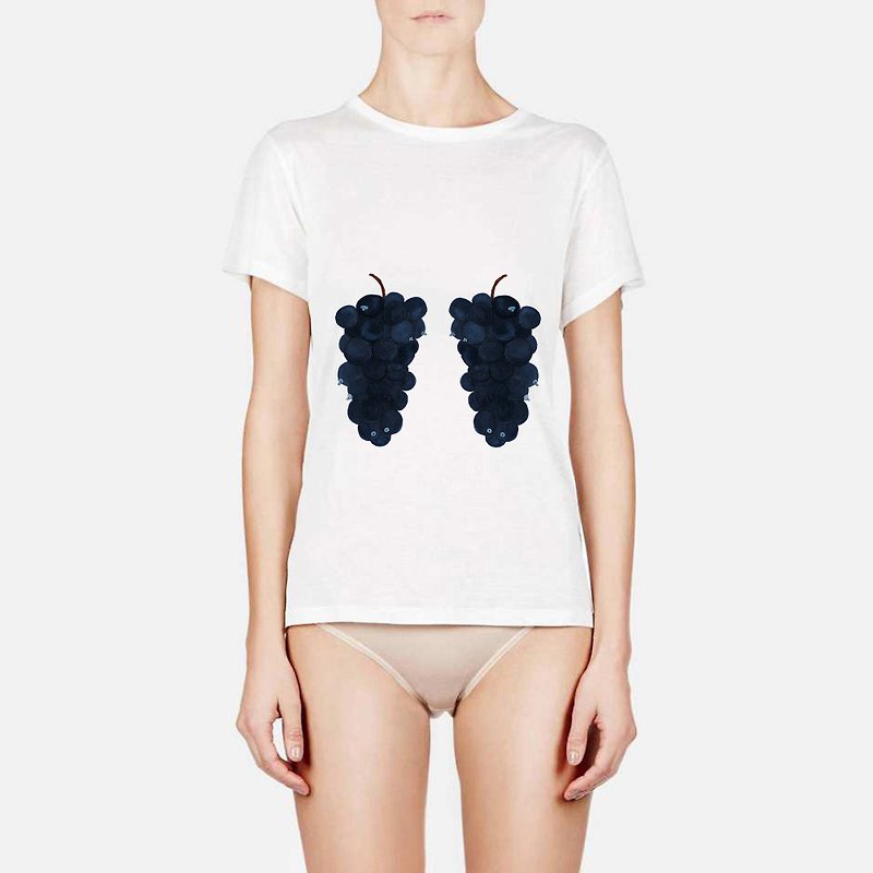 Nipple hanging grape clothes - Unisex Hoodies & T-Shirts - Cotton & Hemp White