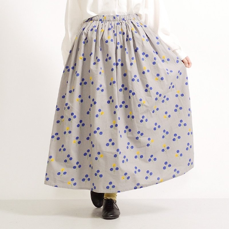 Fruit tree print soft fluffy skirt - กระโปรง - ผ้าฝ้าย/ผ้าลินิน ขาว