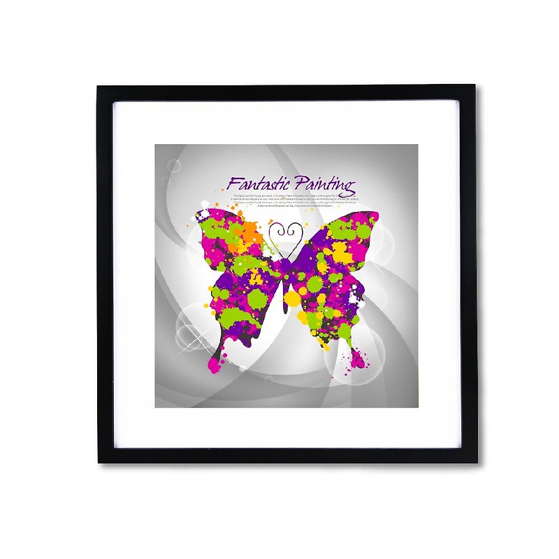 iINDOORS Decorative Frame - Butterfly 43x43cm Homedecor Loft - Picture Frames - Wood Multicolor