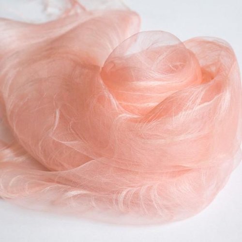 Plant dyed double hagoromo muffler Sakura dyed pink - Shop