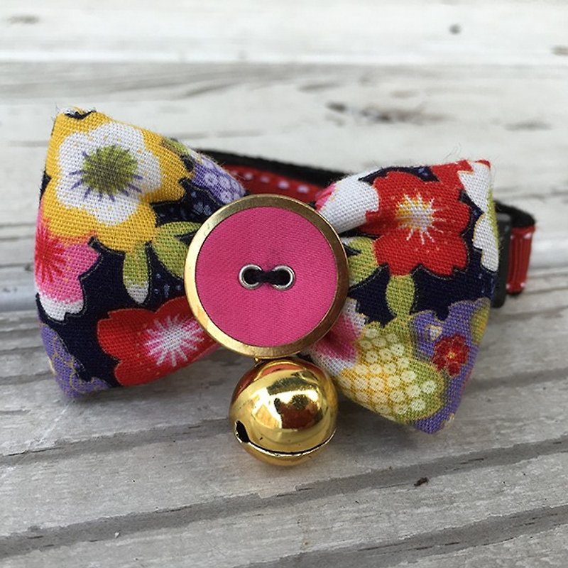Cat bell collar tie flowers and wind - Other - Cotton & Hemp 