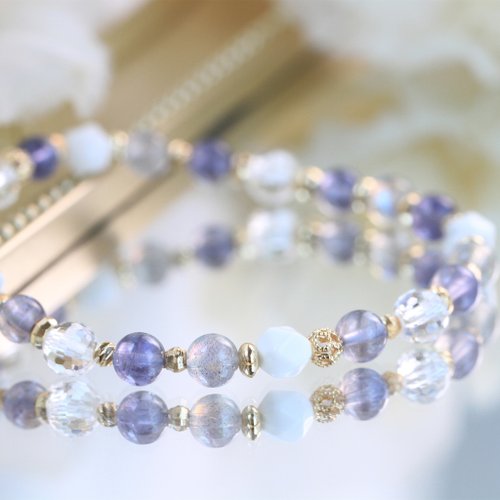 limmyさま専用 ハンドメイドブレス アイオライト サンストーン ハート