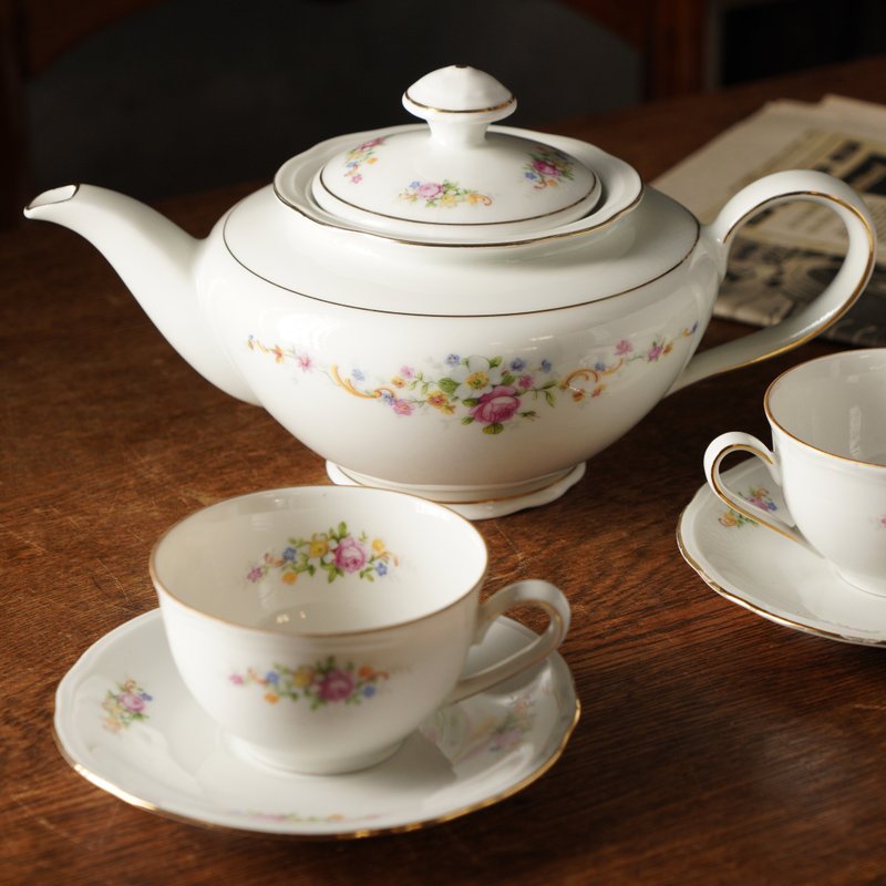 荷蘭Geha野花描金雙人午茶組/茶具組 - 茶壺/茶杯/茶具 - 瓷 多色