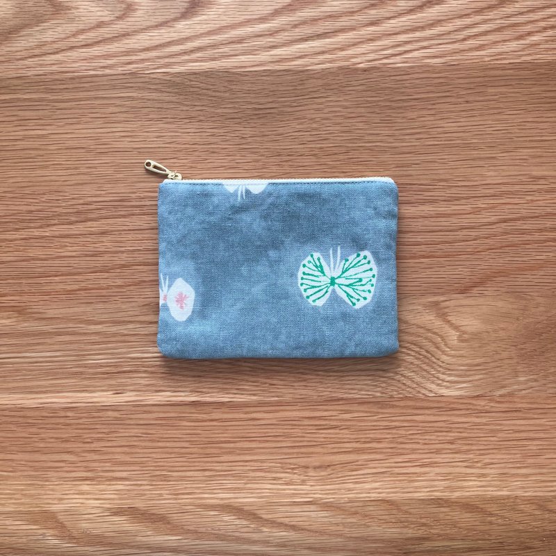 mina  perhonen hanahane  ミニポーチ　蝶　収納袋 - 化妝包/收納袋 - 棉．麻 藍色
