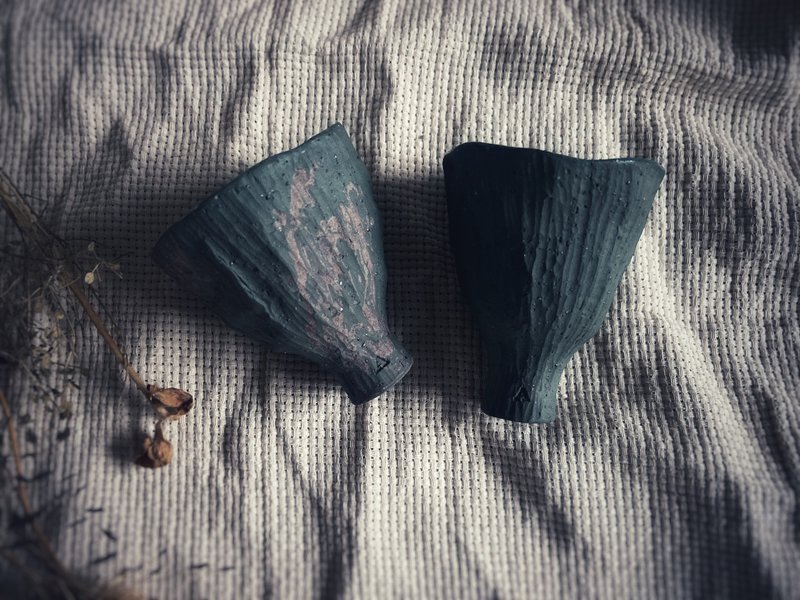宴會盛放茶酒花杯・品茶杯・小酒杯・對杯  / 沼澤藍 / - 酒杯/酒器 - 陶 綠色