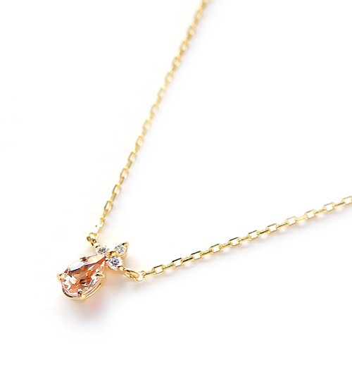 raspia K18 インペリアルトパーズ&ダイヤモンドのネックレス ~Ello Lilas~ 11月誕生石