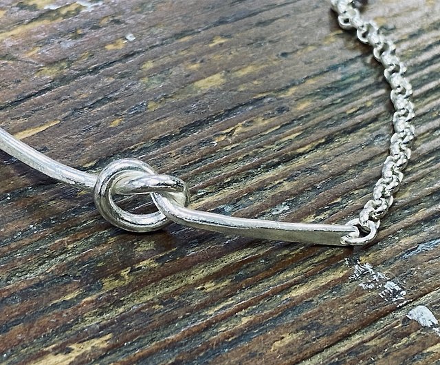 Sterling Silver Snake Chain Knot Bracelet - Gold